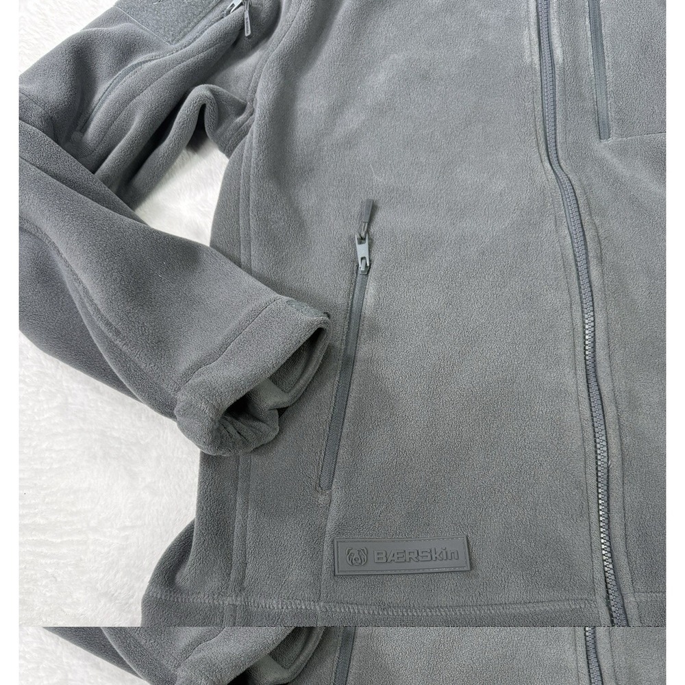 BAERskin Tactical Hoodie 4.0 Fleece Jacket Size Medium Full Zip Gray 10 Pockets - Picture 4 of 13